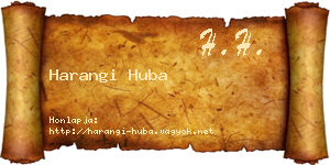 Harangi Huba névjegykártya